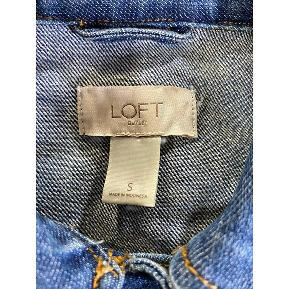 LOFT Outlet Blue Denim Jean Jacket Women’s Small Custom Design Excellent - Picture 2 of 10